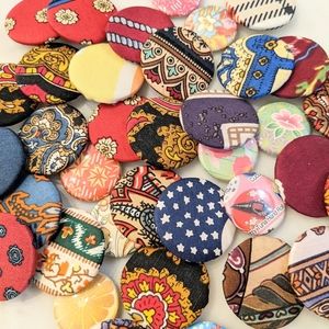 38 Vintage Fabric and Paper Pins